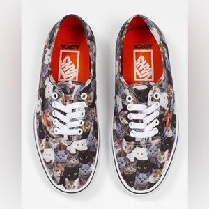 ASPCA x Vans Size 7.5 lace up cat print shoes